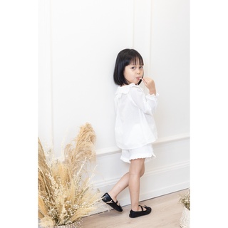 Embroidery Neck Long Sleeve Blouse Macro & Micro (Áo Thêu Dài Tay Bé Gái)
