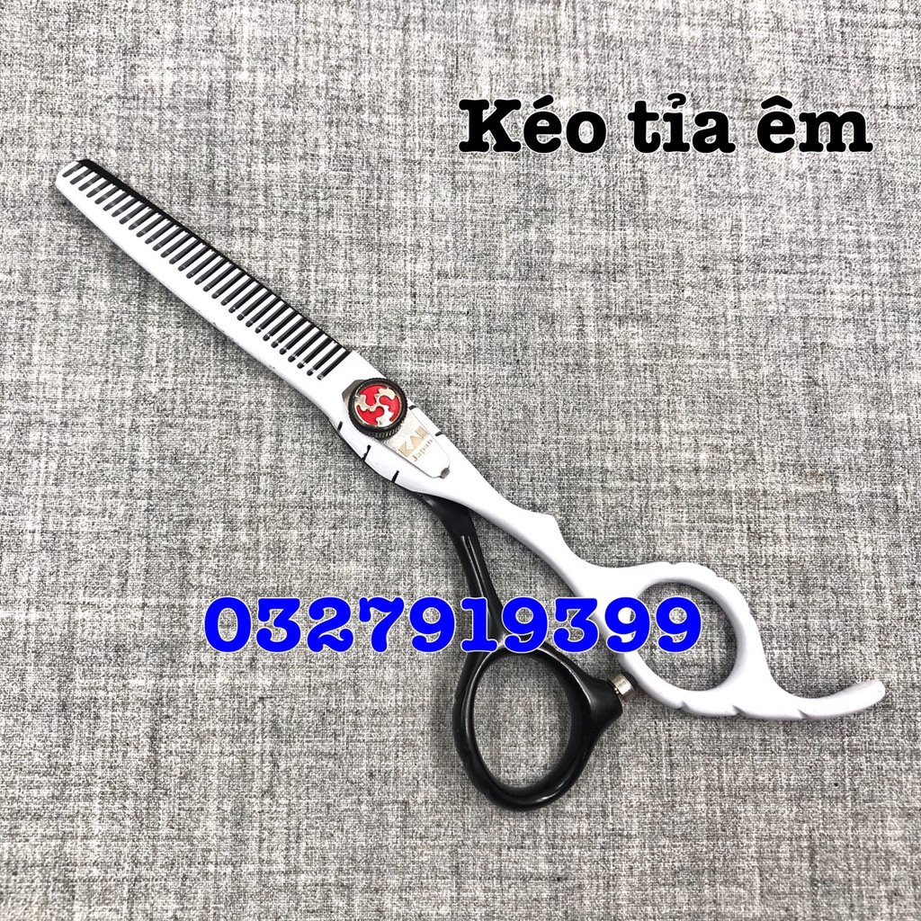 [✅Free Ship✅] Kéo cắt tóc cao cấp Kai 6.0 ( đen trắng )