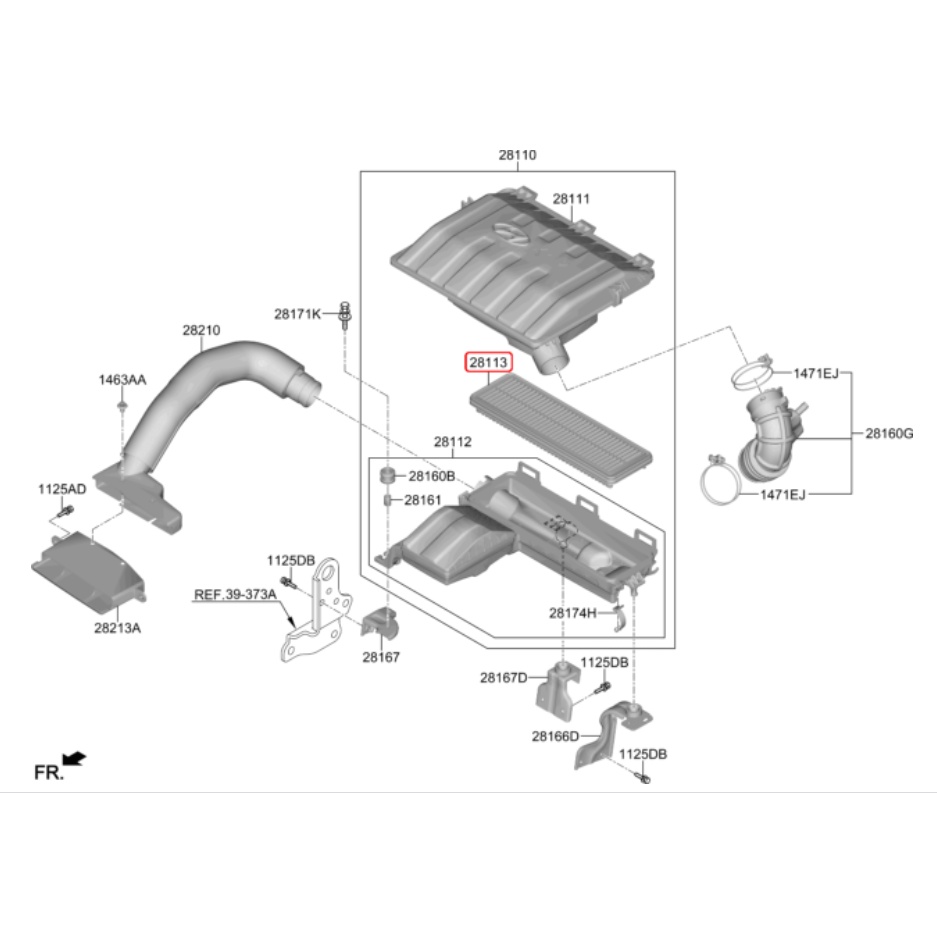 Lọc gió động cơ xe Hyundai i10 - Mã số: 28113B4000