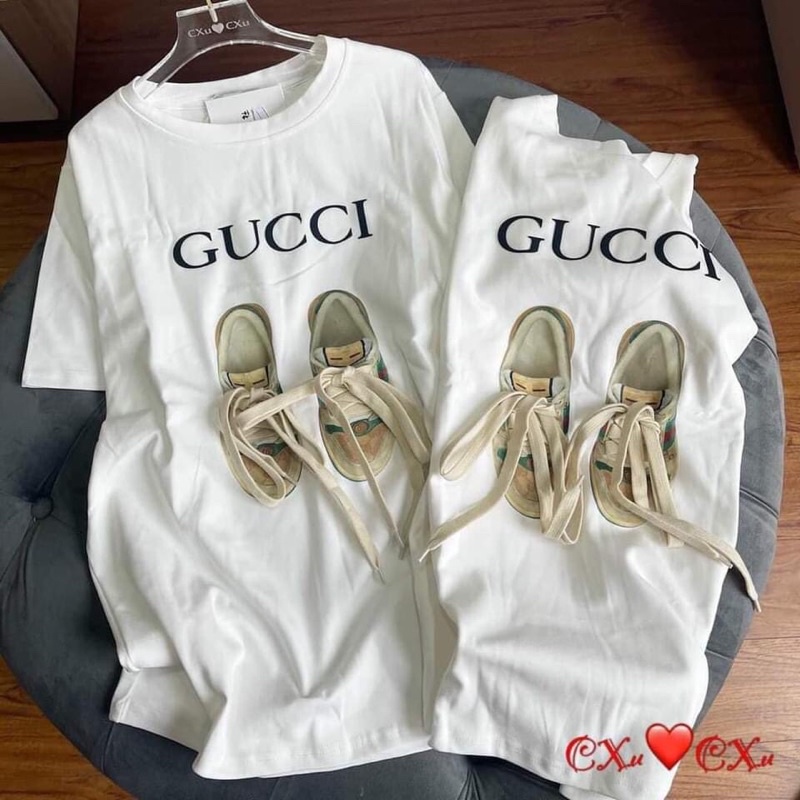 💃 Áo Phông Nữ Đôi Giày Cổ Tròn Cộc Tay In Hình 3 Màu