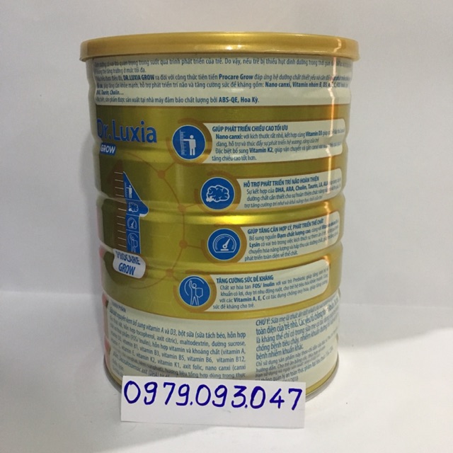 Sữa bột Dr. Luxia Grow - lon 900g ( phát triển chiều cao ) HSD: 06/2023