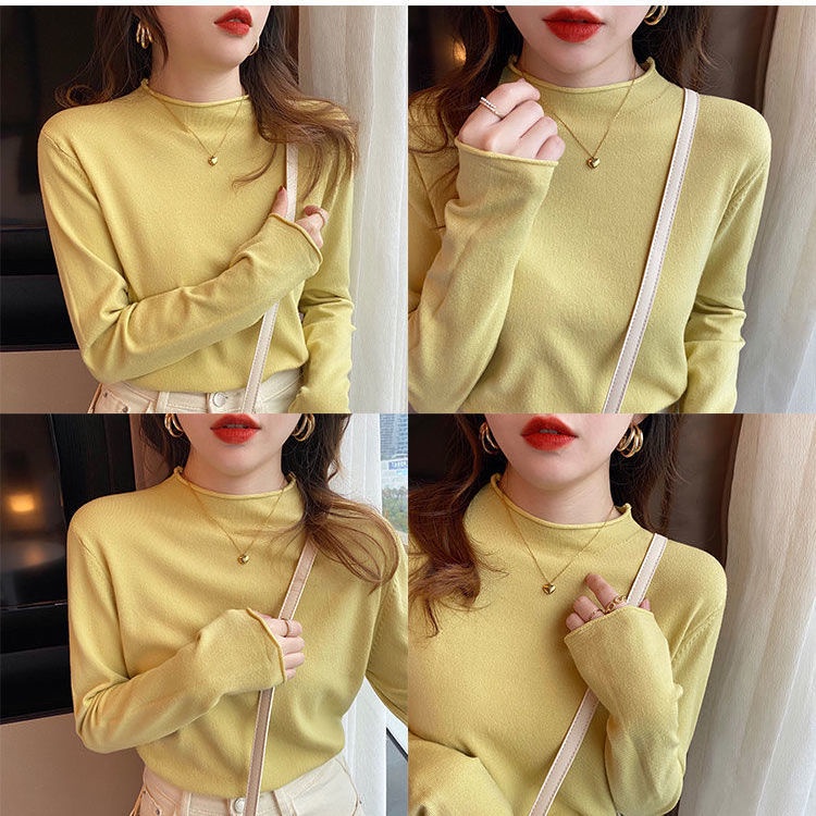 Áo len tay dài cổ lọ thời trang dành cho nữ