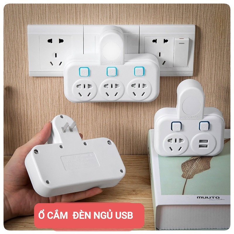 Ổ Cắm Điện Đa Năng  USB 9 Lỗ Công Suất Cao 2500W, Chống Giật, Cháy, Nổ Dây Dài 3m - Yobomall