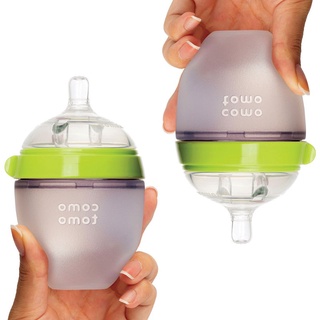 Chính hãng_bình sữa comotomo 150ml núm silicon siêu mềm_ tặng tay cầm bình