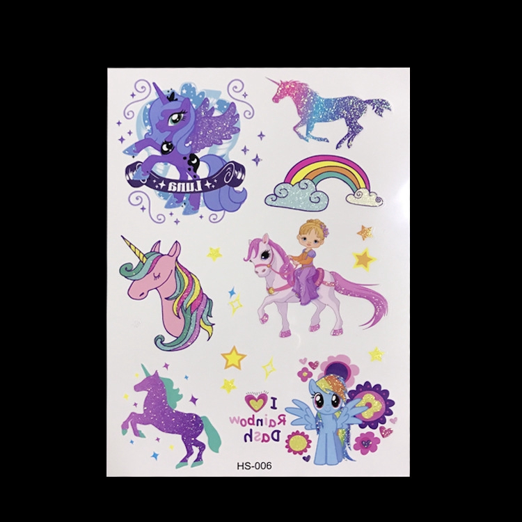 Hình xăm dán tạm thời họa tiết hoạt hình My Little Pony an toàn không độc hại chống thấm nước xinh xắn dành cho bé