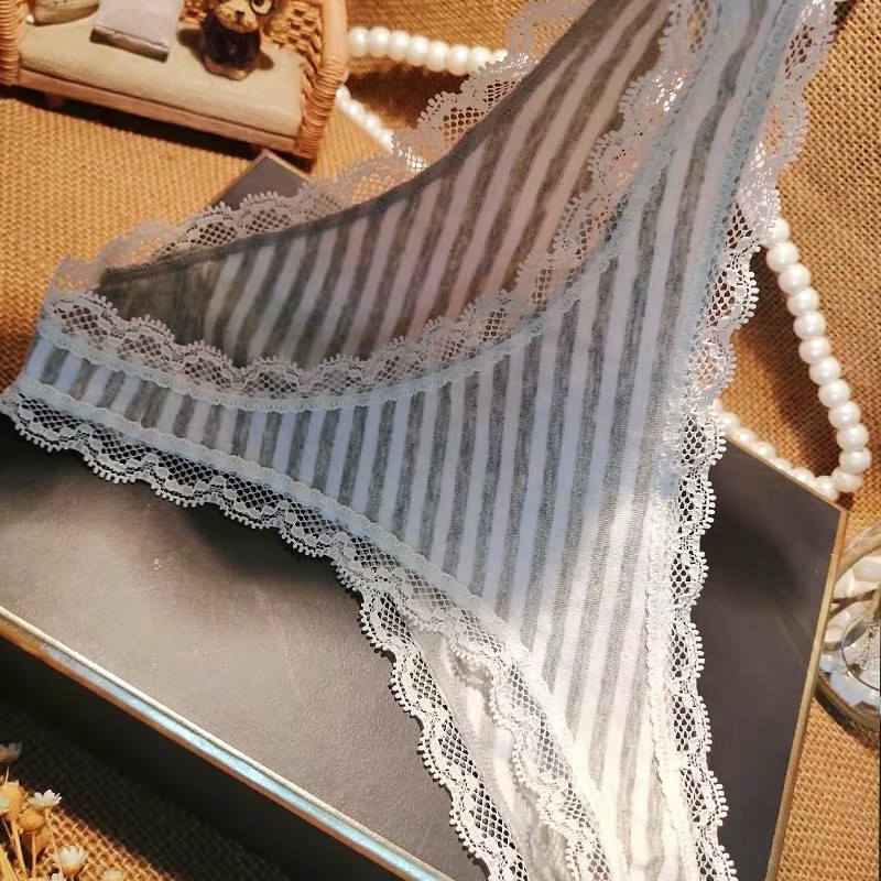 Ck023  - Quần lót lọt khe cotton mềm phối ren - Kellywang