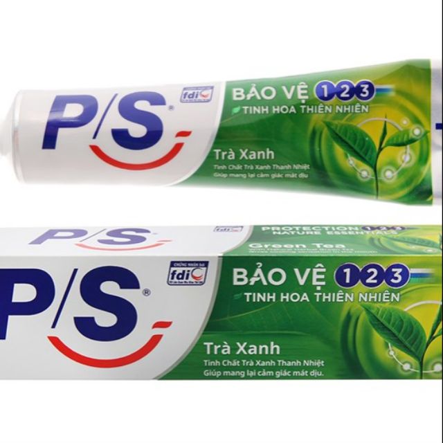 Kem đánh răng P/S bảo vệ 123 trà xanh thanh nhiệt 190g