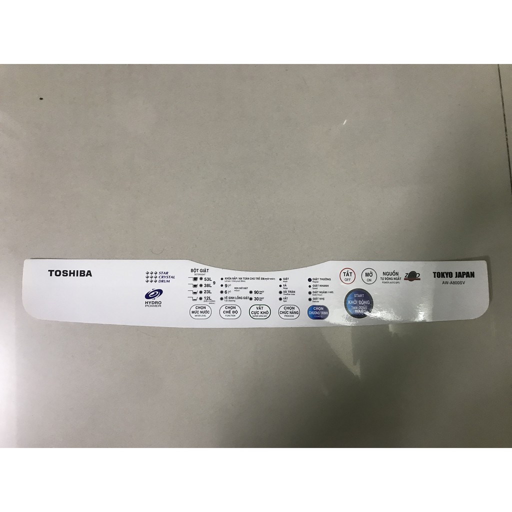 Combo 5 tem bảng điều khiển máy giặt Toshiba -  Combo 5 miếng dán bảng điều khiển máy giặt Toshiba