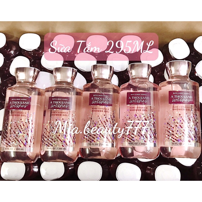 Body Mist xịt thơm & sữa tắm hương nước hoa A thousand Wishes Bath And Body Works 236ML fullsize