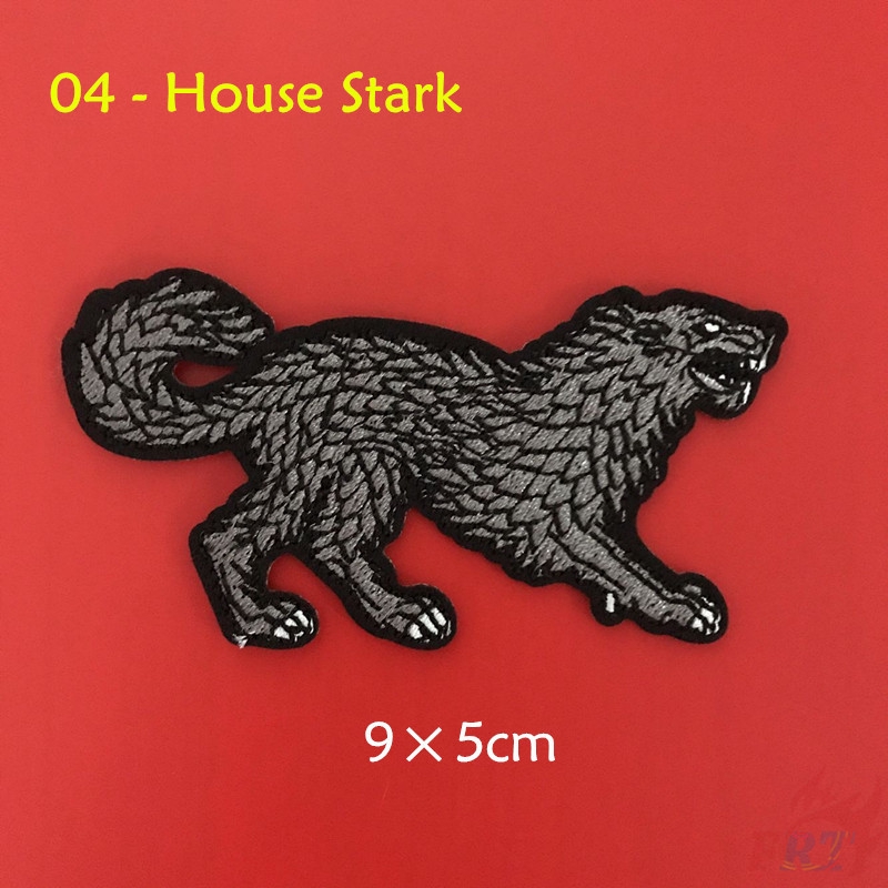 ☸ Sticker Ủi Thêu Hình Phim Game of Thrones: Stark / Baratheon / Targaryen ☸ 1 Miếng Dán Ủi Quần Áo Hình Ngôi Nhà Diy