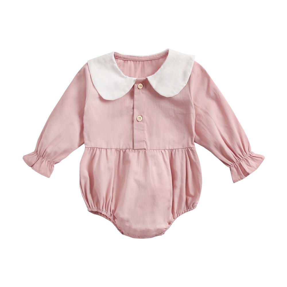 Áo Liền Thân Sanlutoz Bằng Cotton Tay Dài Dành Cho Bé Gái Sơ Sinh