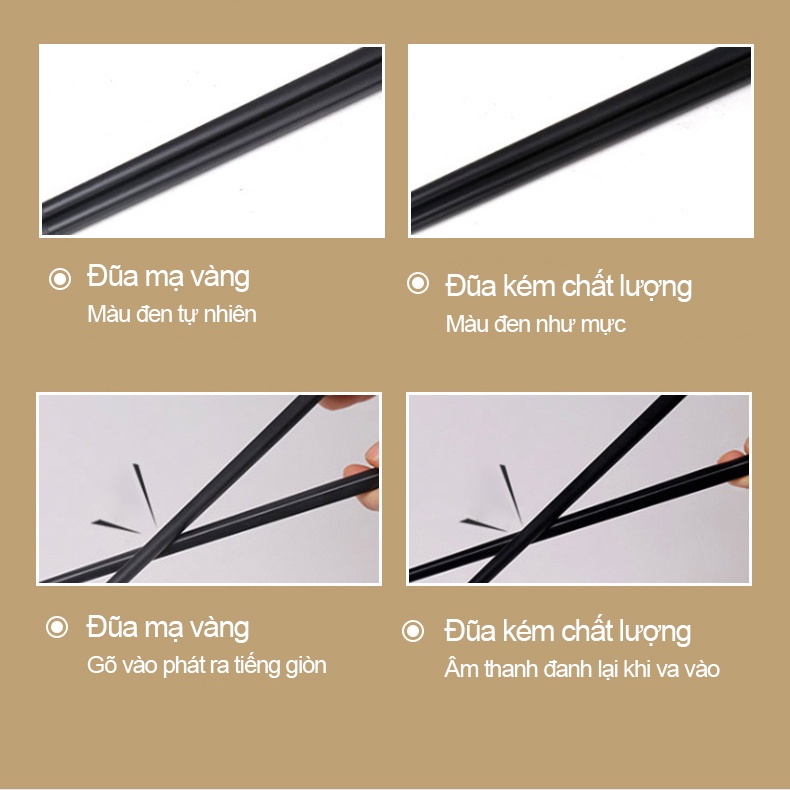 Hộp 10 đôi đũa mạ vàng SAGOKER, mã DUV948