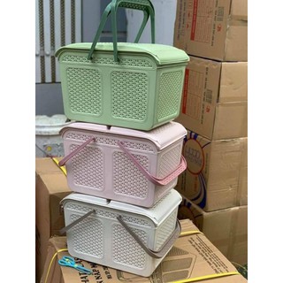 Giỏ mây có nắp kèm tay cầm cao cấp VIỆT NHẬT