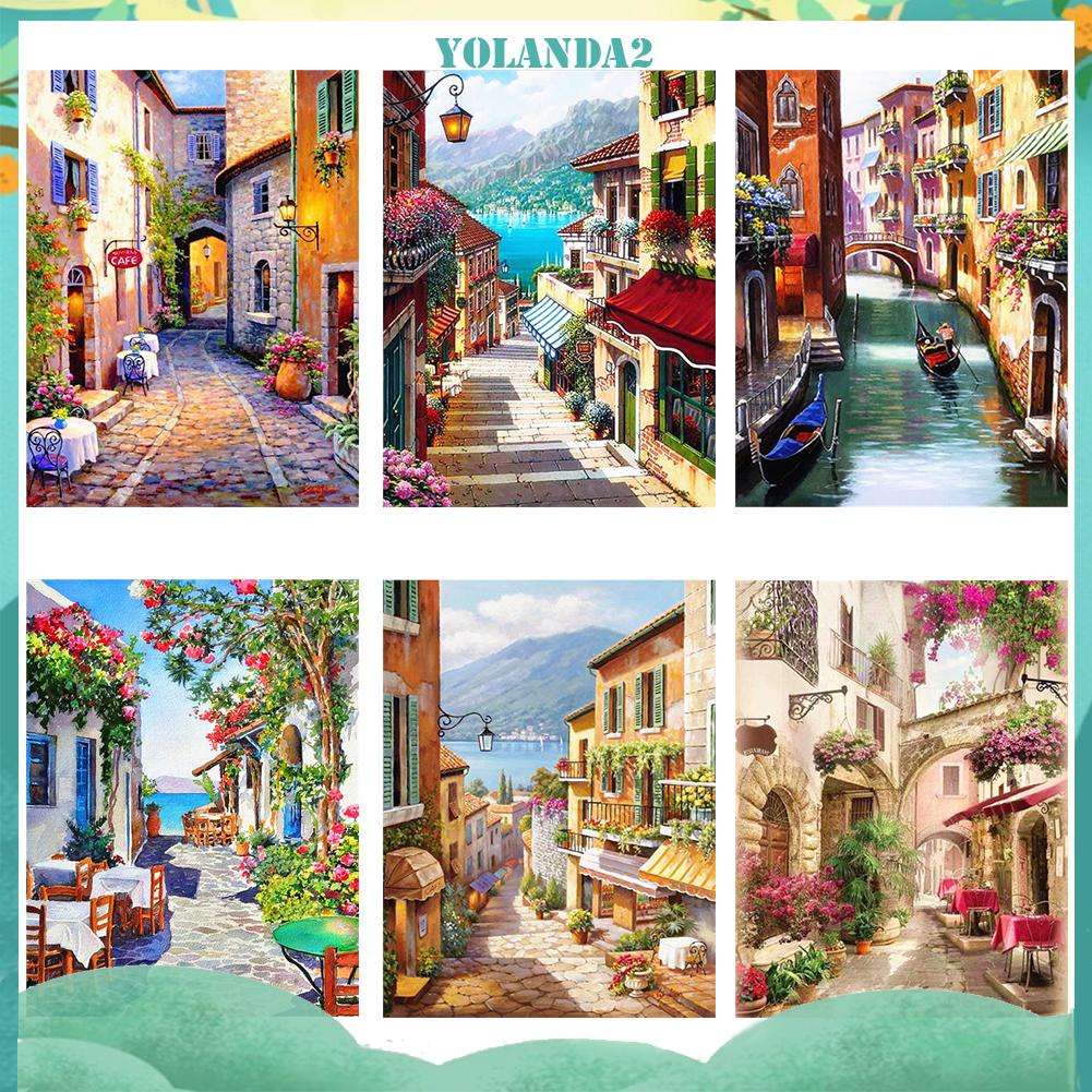 Bộ Tranh Thêu Chữ Thập Tự Làm 11ct Hình Đường Phố