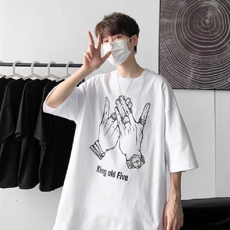 Áo Thun Tay Ngắn Dáng Rộng In Chữ Phong Cách Hip Hop Nhật Bản Thời Trang Cho Nam Size M-8XL