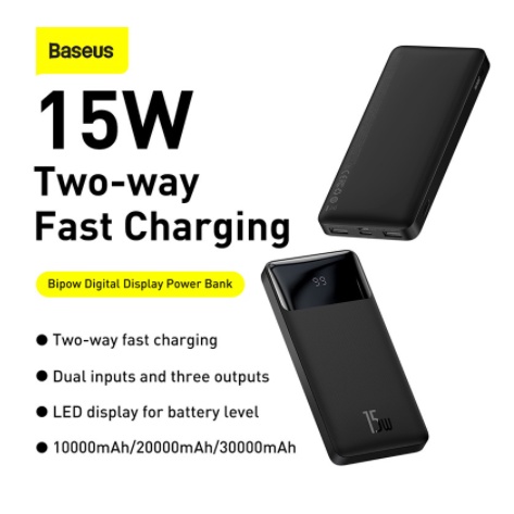 Sạc dự phòng Baseus sạc nhanh PD 15W 10000mAh/20000mAh Chính Hãng Baseus  Power Bank màn hình kỹ thuật số siêu đẹp