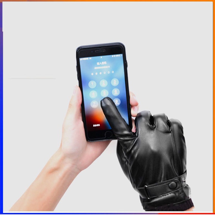 Găng tay nam da thật cảm ứng điện thoại cao cấp CPC01