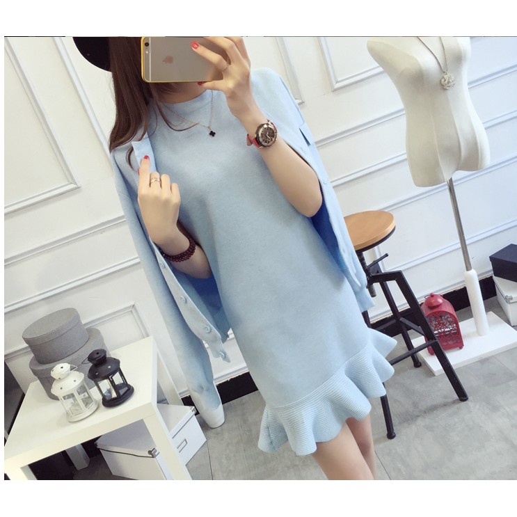 Order_Áo len vơi váy phong cách hàn quốc mới nhất 2019_Mã 301 | BigBuy360 - bigbuy360.vn