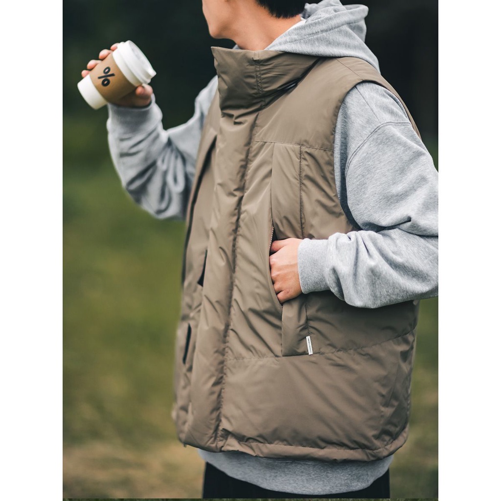 Áo Khoác Trượt Tuyết Hokkaido Nhật Bản Cổ Đứng Không Tay Lót Cotton Dày Giữ Ấm Mùa Đông Cho Nam