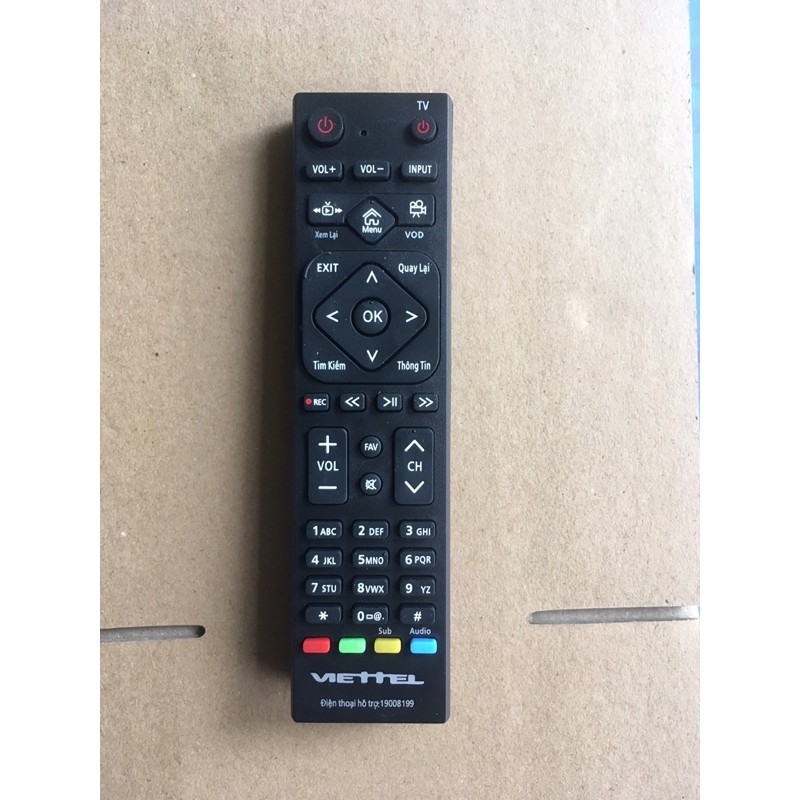 ĐIỀU KHIỂN ĐẦU THU VIETTEL 19008199 loại màu đen -TẶNG KÈM PIN - REMOTE  ĐIỀU KHIỂN ĐẦU THU TRUYỀN HÌNH VIETTEL 19008198