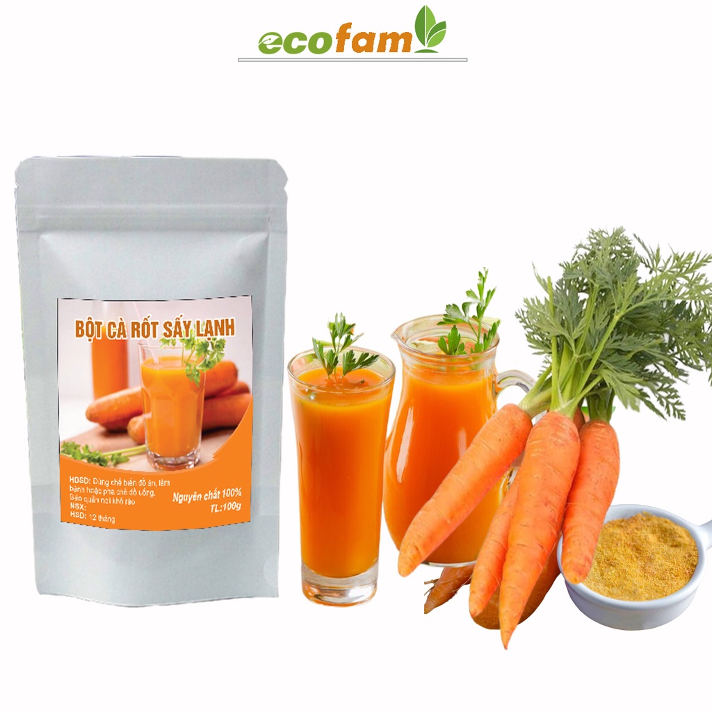 Bột Cà Rốt nguyên chất sấy lạnh loại ngon tốt cho sức khỏe