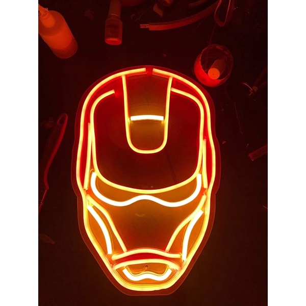Đèn Led Neon Iron man trang trí phòng ngủ