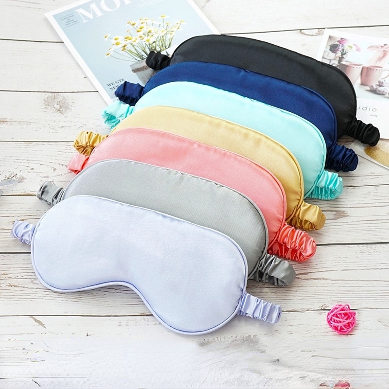 Mặt Nạ Che Mắt Ngủ Hai Mặt Bằng Lụa 100% Mềm Mại Dùng Khi Đi Du Lịch Dành Cho Nam Và Nữ