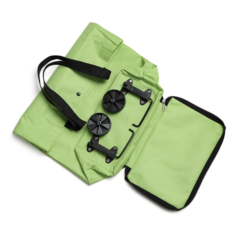 Túi tote mua sắm cầm tay siêu nhẹ có bánh xe kéo gấp gọn tái sử dụng được nhiều màu sắc