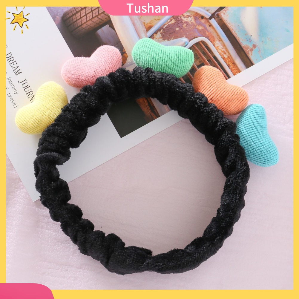 Băng Đô Rửa Mặt Co Giãn Hình Trái Tim Đáng Yêu