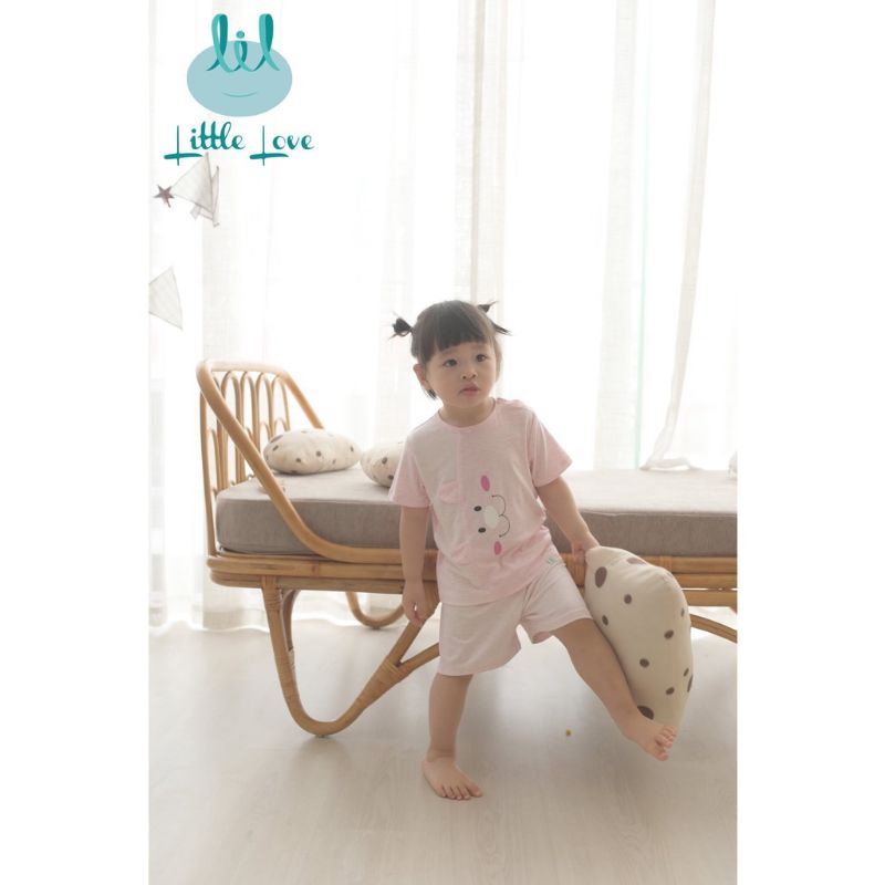 Bộ cộc petit kẻ trơn hình thú Littel Love - LiL mềm mát cho bé