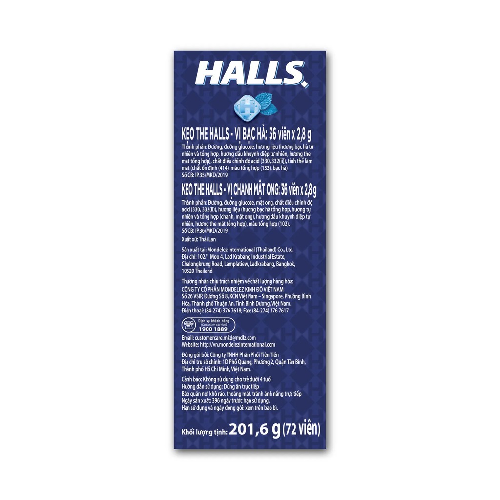 Como 2 Hộp Quà Tặng Kẹo The Halls Vị Bạc Hà vs Vị Chanh Mật Ong 201,6g