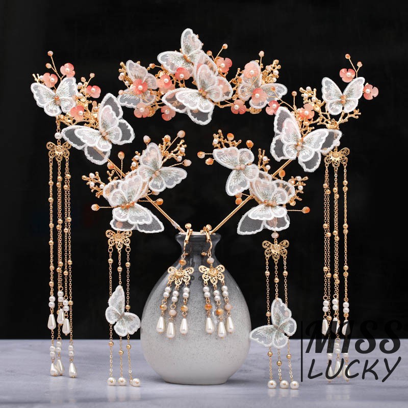 Bộ Phụ Kiện Trang Trí Tóc Phong Cách Cổ Điển Thanh Lịch Dành Cho Nữ