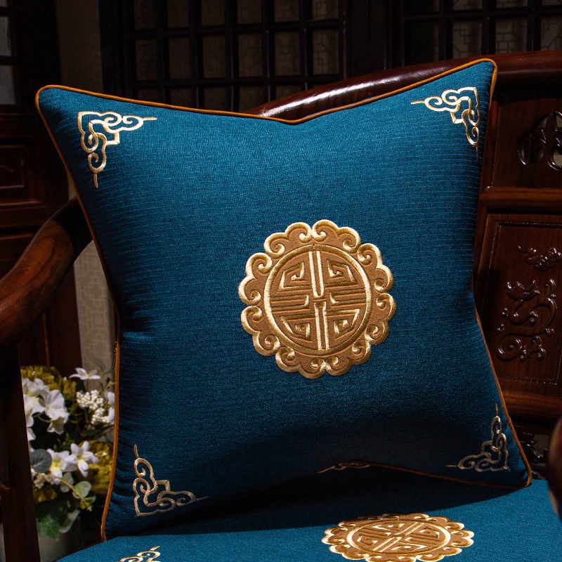 Chinese Style Rosewood Sofa Cushion Chinese Style Living Room Backrest Waist Pillow with Core Bed Head Back Pillow Cushion Large