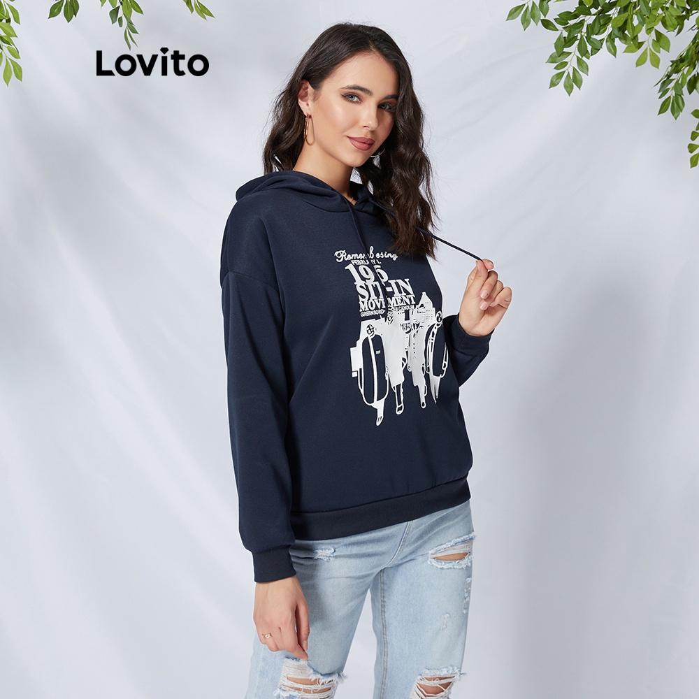 Áo khoác nỉ mũ trùm dây rút hình nhân vật Lovito L09074 (xanh nước biển)
 | BigBuy360 - bigbuy360.vn