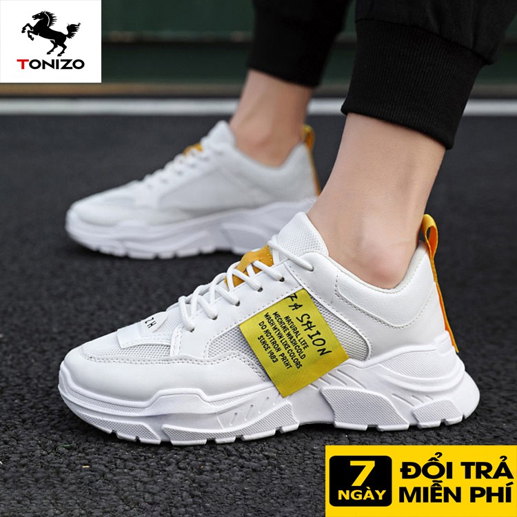 Giày sneaker nam Tonizo ONT đế cao su đúc 5cm êm ái, lót hơi thoáng khí