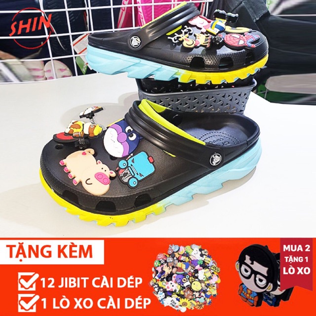 dép crossFREESHIPdép cross họa tiết quai xanh max SHINCROSS6BVC1 tặng thêm 12 jibitz crocs