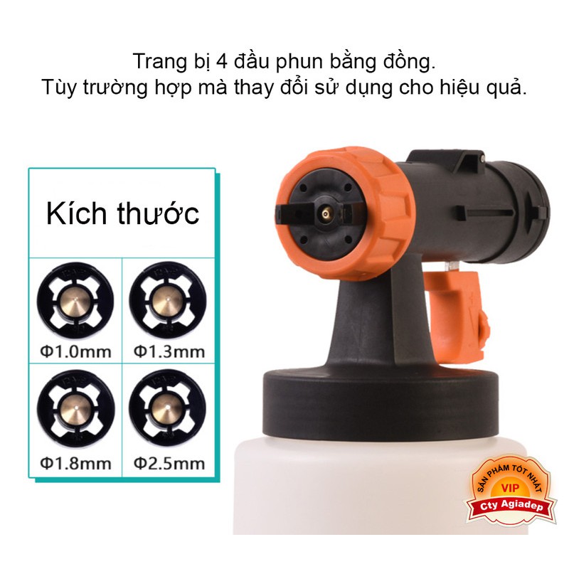 Máy phun sơn xịn Power Action 700W PSG9617S (1 Bình kim loại 1 Bình nhựa 4 đầu phun)