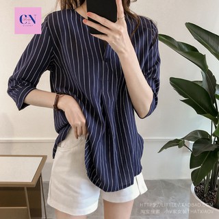 Áo sơ mi nữ kiểu tay lỡ form rộng công sở phong cách Hàn Quốc