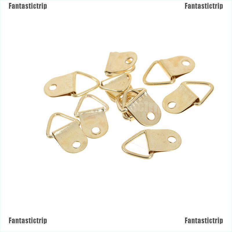 Bộ 10 Khung Ảnh Treo Tường Hình Chữ D Bằng Đồng Thau Màu Vàng