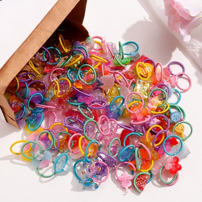 Bộ 10 dây cột tóc cao su họa tiết trái cây hoạt hình dễ thương cho bé