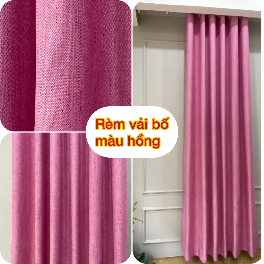 [RÈM CỬA HỒNG] Rèm cửa sổ rèm vải BỐ HỒNG PASTEL- Sẳn khoen- nhiều kích thước lựa chọn ( sản phẩm như hình 100%)