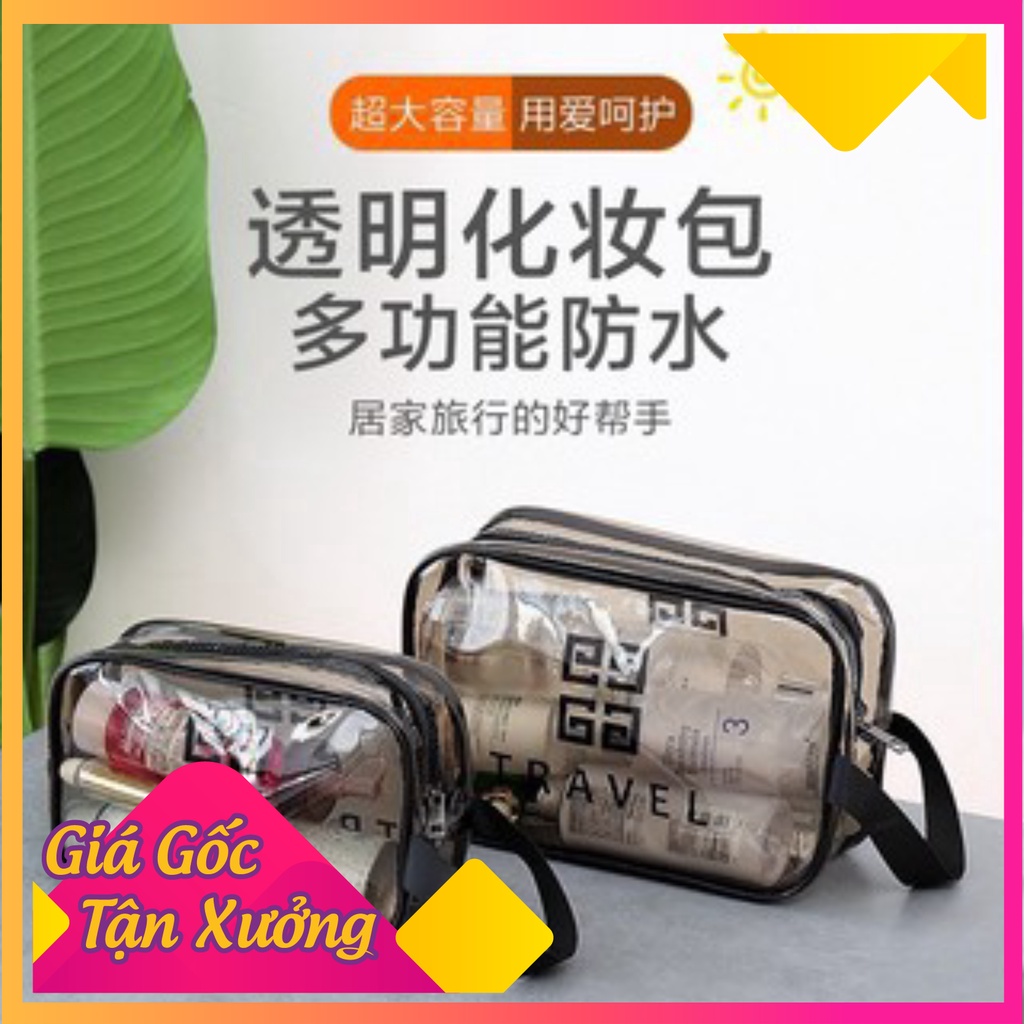 [XẢ LỖ] [Set 3 Túi] Túi Đựng Mỹ Phẩm Trong Suốt Chống Thấm Nước Đa Dạng Kích Thước Đi Biển Đi Bơi Tiện Lợi Du Lịch