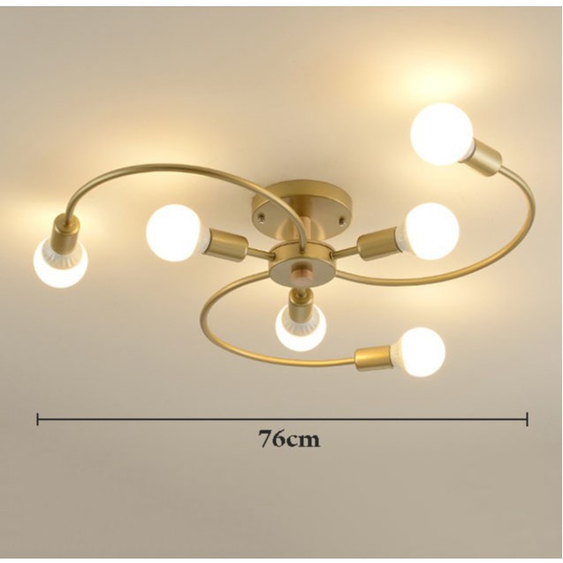 Đèn trần MONSKY SIPET hình chữ S độc đáo trang trí nội thất hiện đại - kèm bóng LED chuyên dụng.