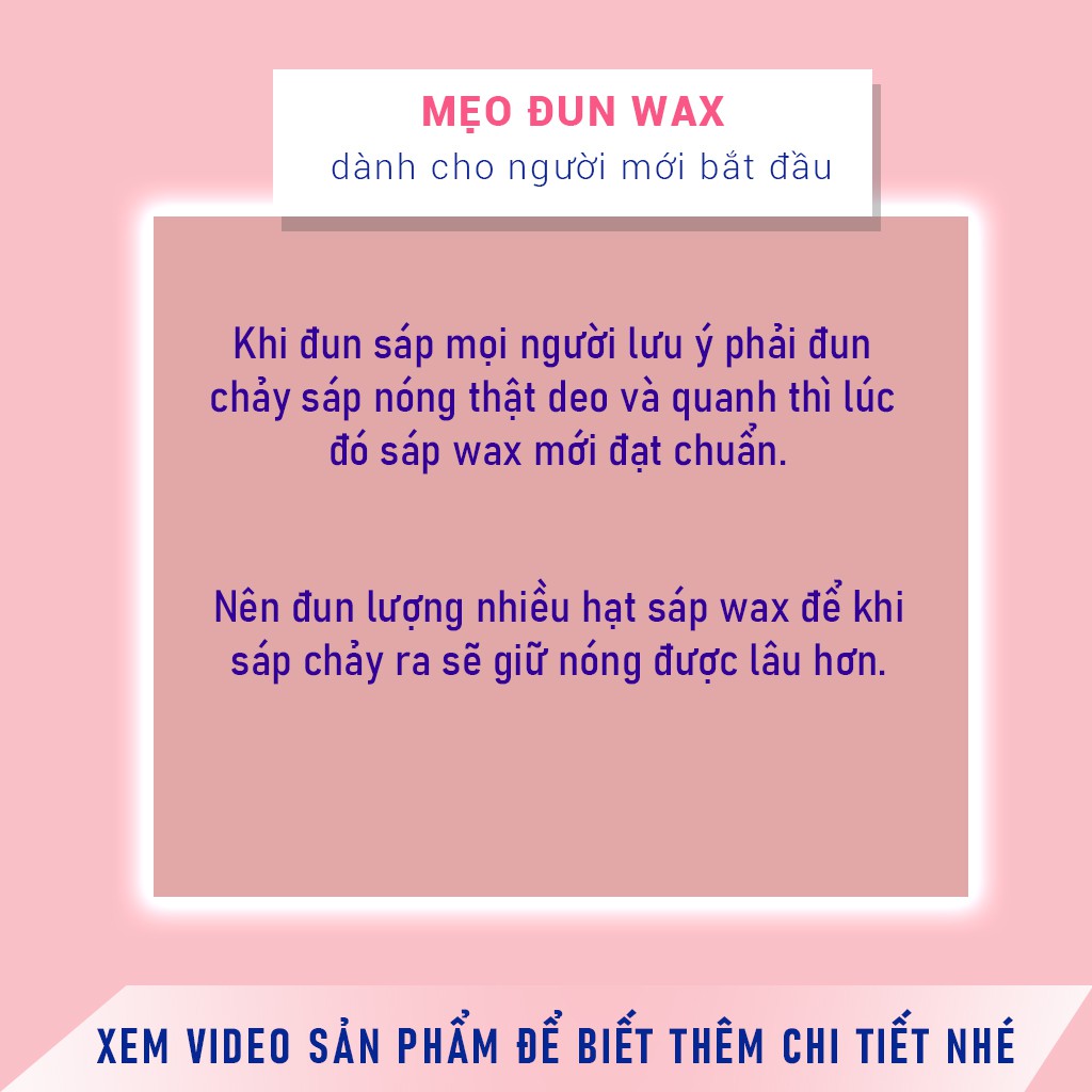 Nồi Đun Sáp Wax Lông, Bộ Nồi Nấu Sáp Wax Nóng Tặng Kèm Que Wax, Sáp Wax Lông Candywax  - Bảo Hành 12 Tháng