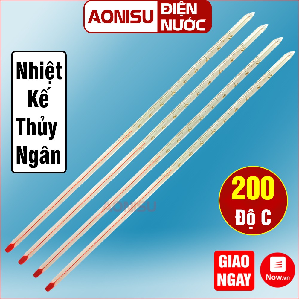 Nhiệt Kế Thủy Ngân 200 Độ - Cây Đo Nhiệt Độ Nước ( Shop Có Bán Loại 100 Độ, 200 Độ, 300 Độ ) AONISU