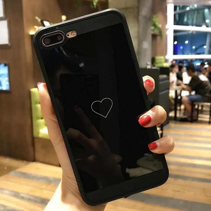 Ốp lưng dẻo đôi me and you mặt lưng phủ kính - Iphone 6, 6plus, 7, 7plus, 8, 8plus, X, Xs