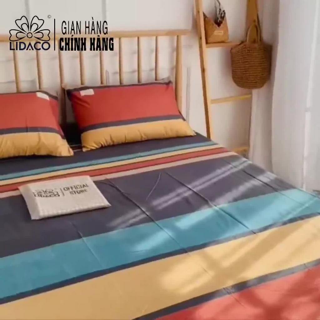 Bộ Ga Giường Cotton Tici LIDACO kẻ caro phong cách hàn quốc đủ mọi kích cỡ nệm miễn phí bo chun | BigBuy360 - bigbuy360.vn