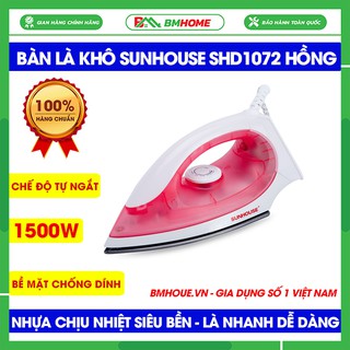 Bàn ủi khô, Bàn là khô Sunhouse SHD1072 loại bỏ mọi nếp nhăn, chế độ điều chỉnh linh hoạt - Bảo hành 12 tháng