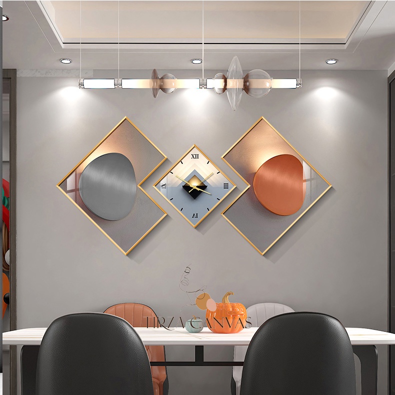 Tranh Bộ Đồng Hồ Treo Tường Kim Trôi Sang Trong Đồng Hồ Treo Tường Phòng Khách, Phòng Ăn, Phòng Ngủ....