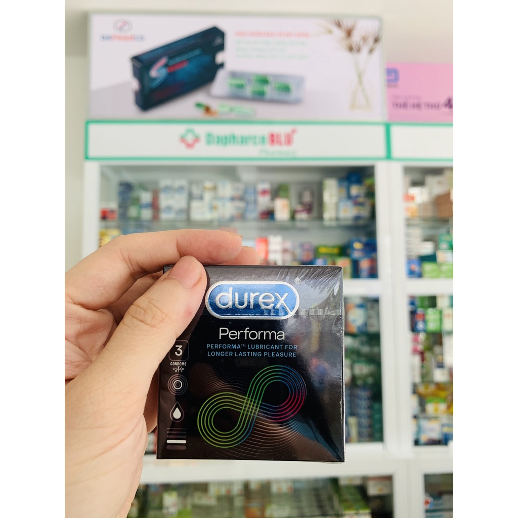 Bao cao su kéo dài thời gian Durex Performa - hộp 3 cái